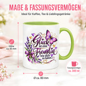 Herzbotschaft Tasse Freundin – Glück ist eine Freundin wie dich zu haben