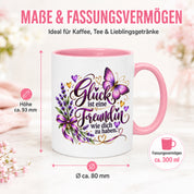 Herzbotschaft Tasse Freundin – Glück ist eine Freundin wie dich zu haben