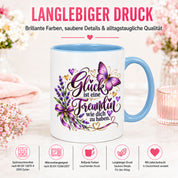 Herzbotschaft Tasse Freundin – Glück ist eine Freundin wie dich zu haben