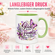 Herzbotschaft Tasse Freundin – Glück ist eine Freundin wie dich zu haben