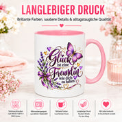 Herzbotschaft Tasse Freundin – Glück ist eine Freundin wie dich zu haben