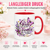 Herzbotschaft Tasse Freundin – Glück ist eine Freundin wie dich zu haben