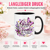 Herzbotschaft Tasse Freundin – Glück ist eine Freundin wie dich zu haben