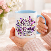 Herzbotschaft Tasse Freundin – Glück ist eine Freundin wie dich zu haben