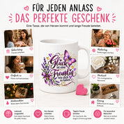 Herzbotschaft Tasse Freundin – Glück ist eine Freundin wie dich zu haben