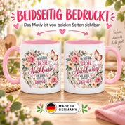 Herzbotschaft Tasse Beste Nachbarin – Schön, dass es dich gibt – Geschenk