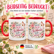 Herzbotschaft Tasse Beste Nachbarin – Schön, dass es dich gibt – Geschenk