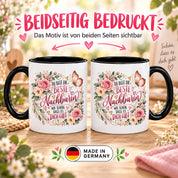 Herzbotschaft Tasse Beste Nachbarin – Schön, dass es dich gibt – Geschenk