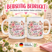 Herzbotschaft Tasse Beste Nachbarin – Schön, dass es dich gibt – Geschenk