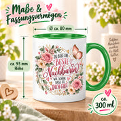 Herzbotschaft Tasse Beste Nachbarin – Schön, dass es dich gibt – Geschenk