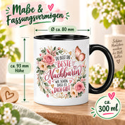 Herzbotschaft Tasse Beste Nachbarin – Schön, dass es dich gibt – Geschenk