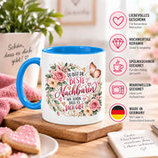 Herzbotschaft Tasse Beste Nachbarin – Schön, dass es dich gibt – Geschenk