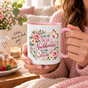 Herzbotschaft Tasse Beste Nachbarin – Schön, dass es dich gibt – Geschenk