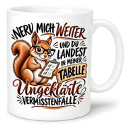Herzbotschaft Tasse Nerv mich weiter – Lustige Eichhörnchen Tasse Geschenk
