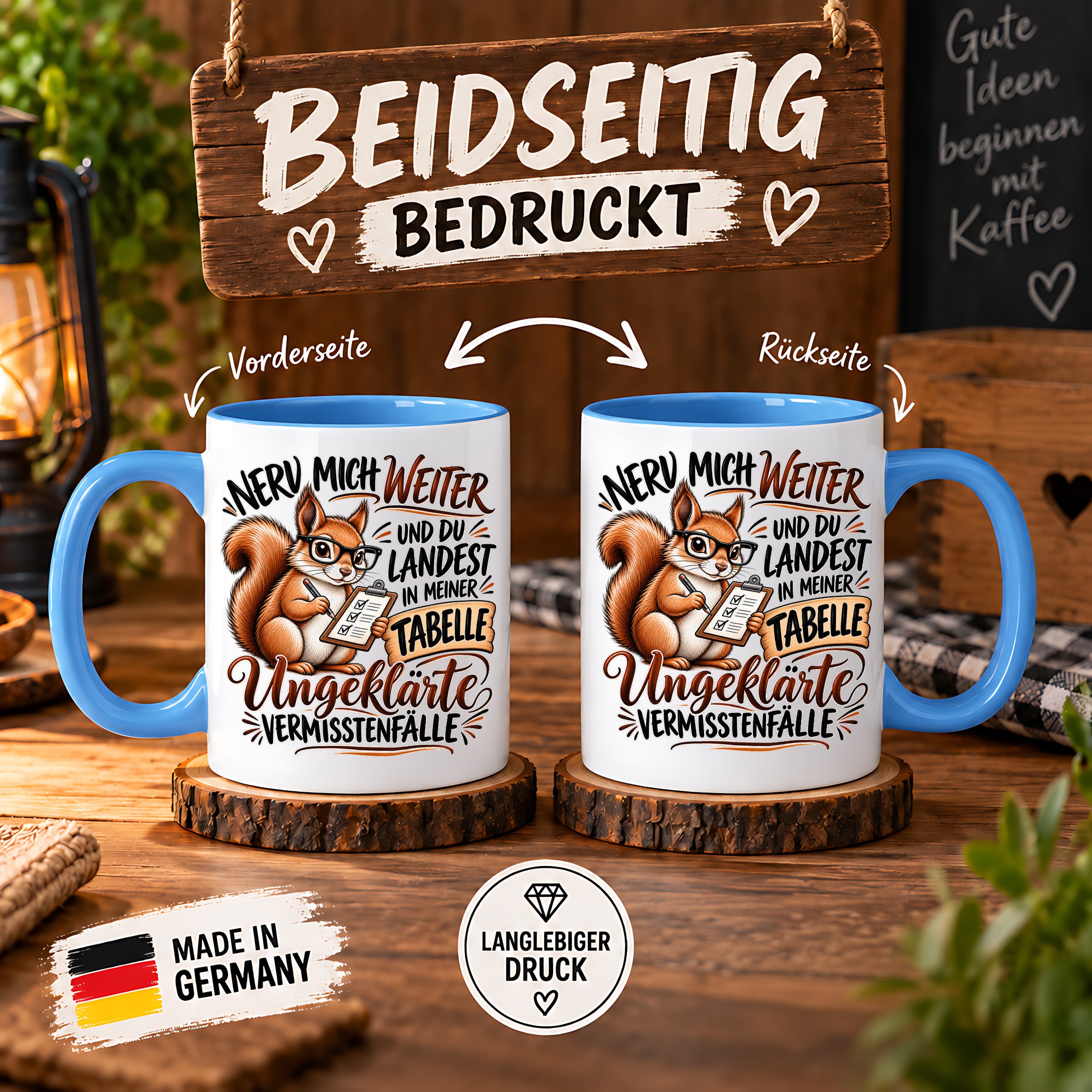 Herzbotschaft Tasse Nerv mich weiter – Lustige Eichhörnchen Tasse Geschenk