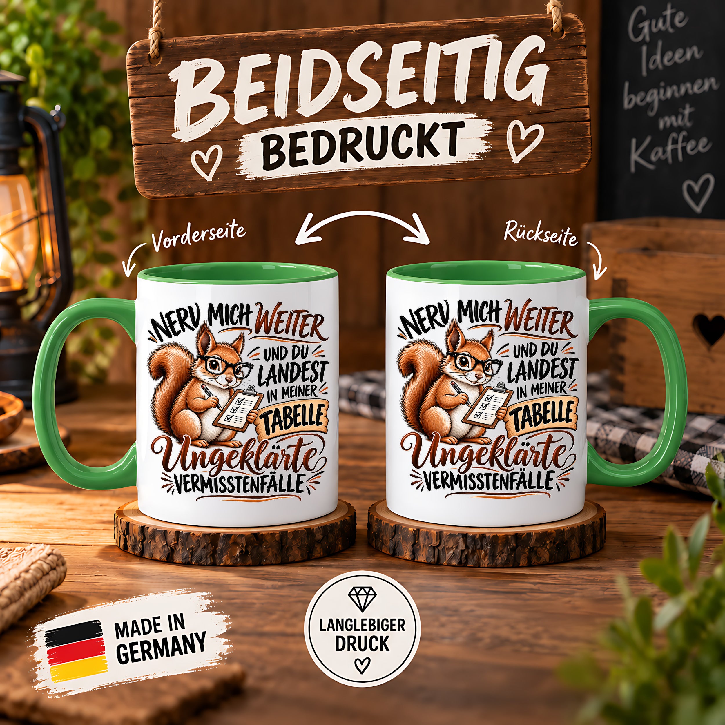 Herzbotschaft Tasse Nerv mich weiter – Lustige Eichhörnchen Tasse Geschenk