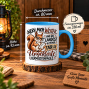 Herzbotschaft Tasse Nerv mich weiter – Lustige Eichhörnchen Tasse Geschenk