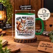 Herzbotschaft Tasse Nerv mich weiter – Lustige Eichhörnchen Tasse Geschenk