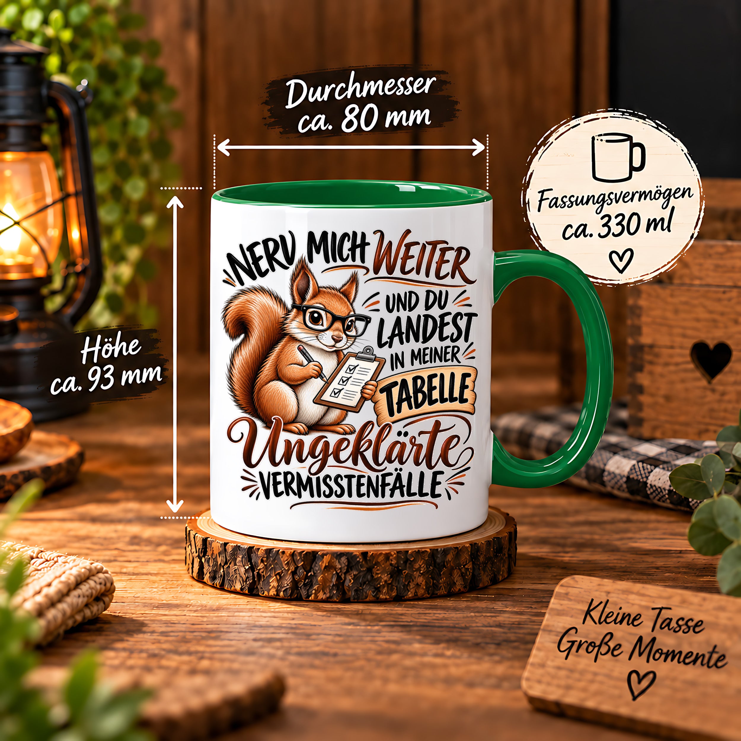 Herzbotschaft Tasse Nerv mich weiter – Lustige Eichhörnchen Tasse Geschenk