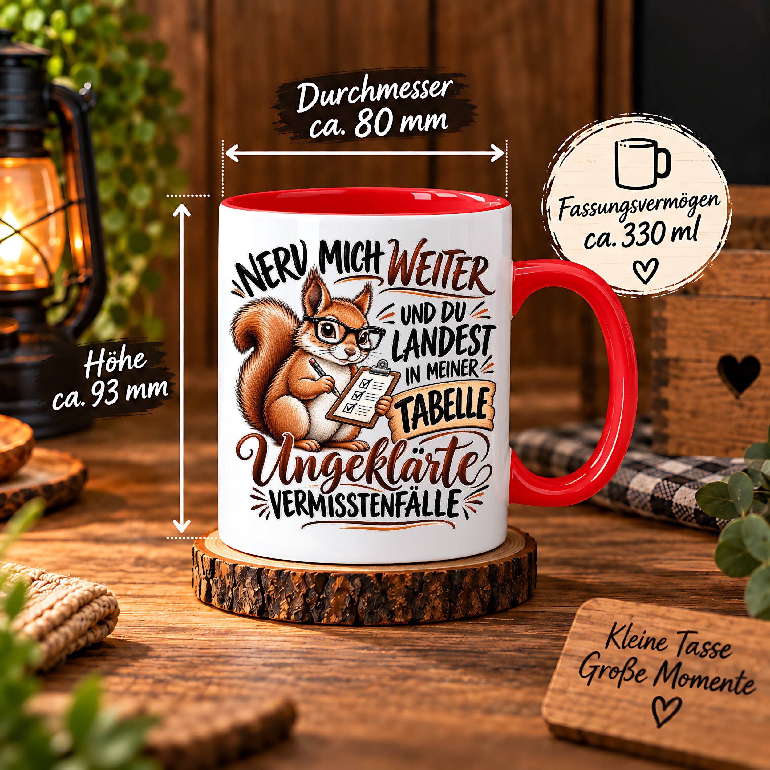 Herzbotschaft Tasse Nerv mich weiter – Lustige Eichhörnchen Tasse Geschenk