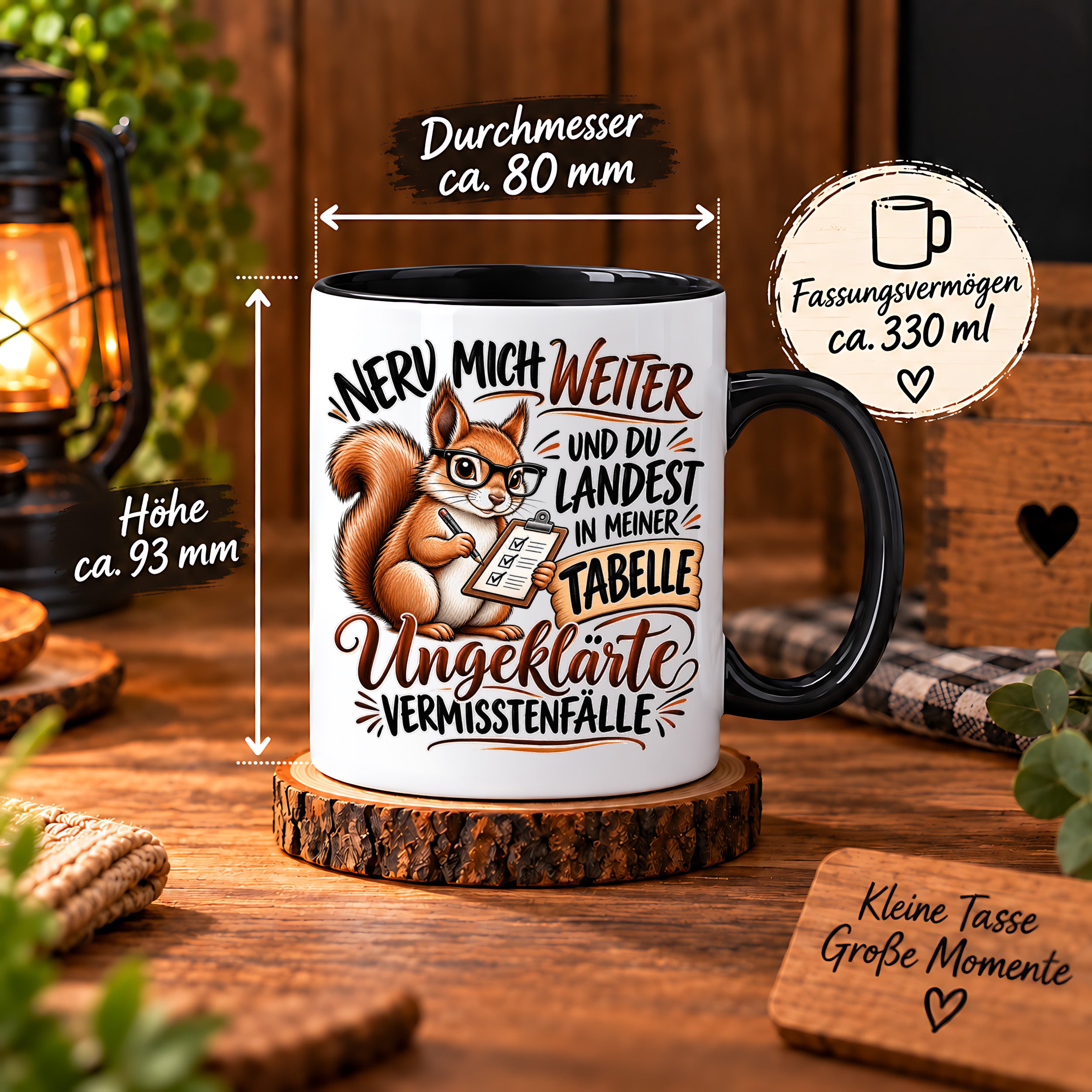 Herzbotschaft Tasse Nerv mich weiter – Lustige Eichhörnchen Tasse Geschenk
