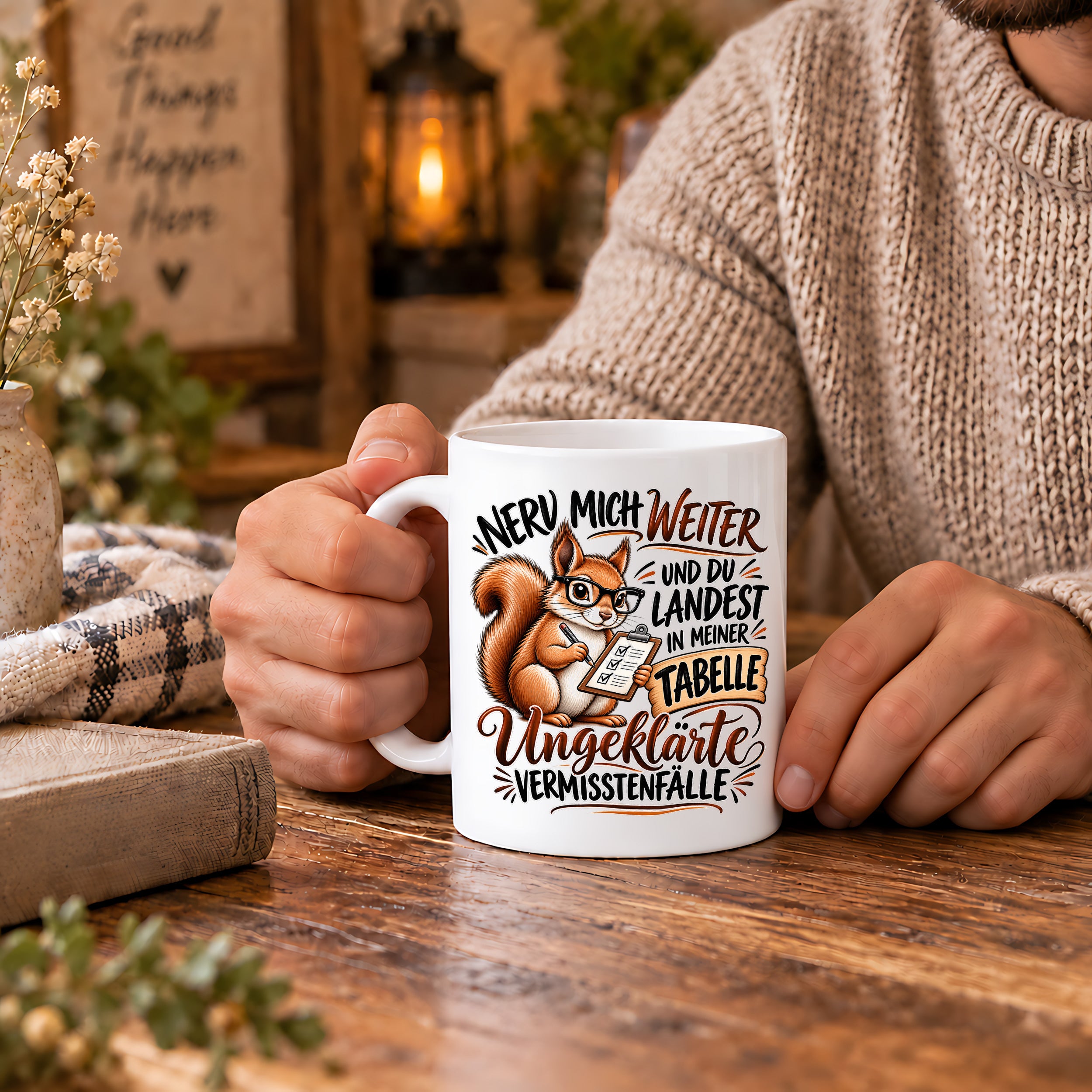 Herzbotschaft Tasse Nerv mich weiter – Lustige Eichhörnchen Tasse Geschenk