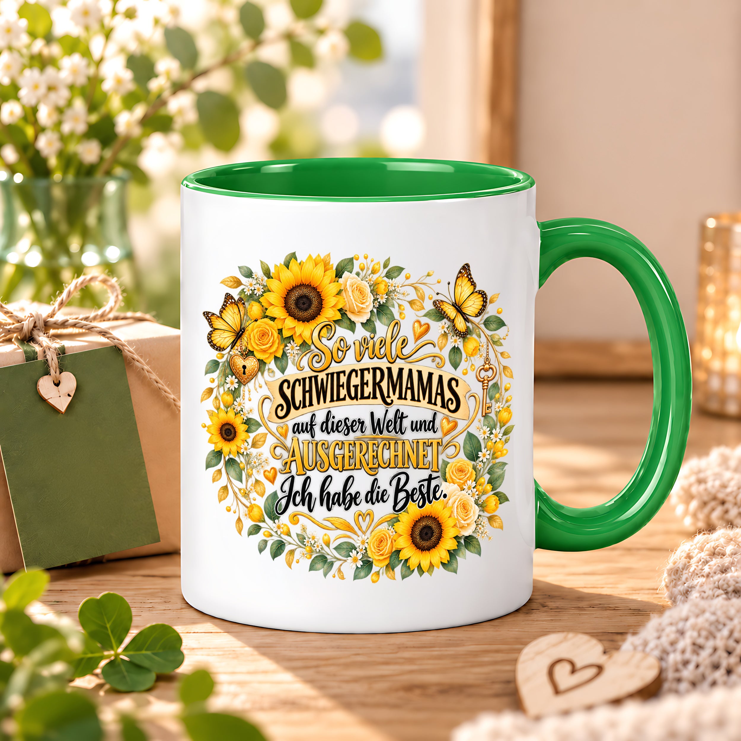 Herzbotschaft Tasse Schwiegermama – Ich habe die Beste – Geschenk