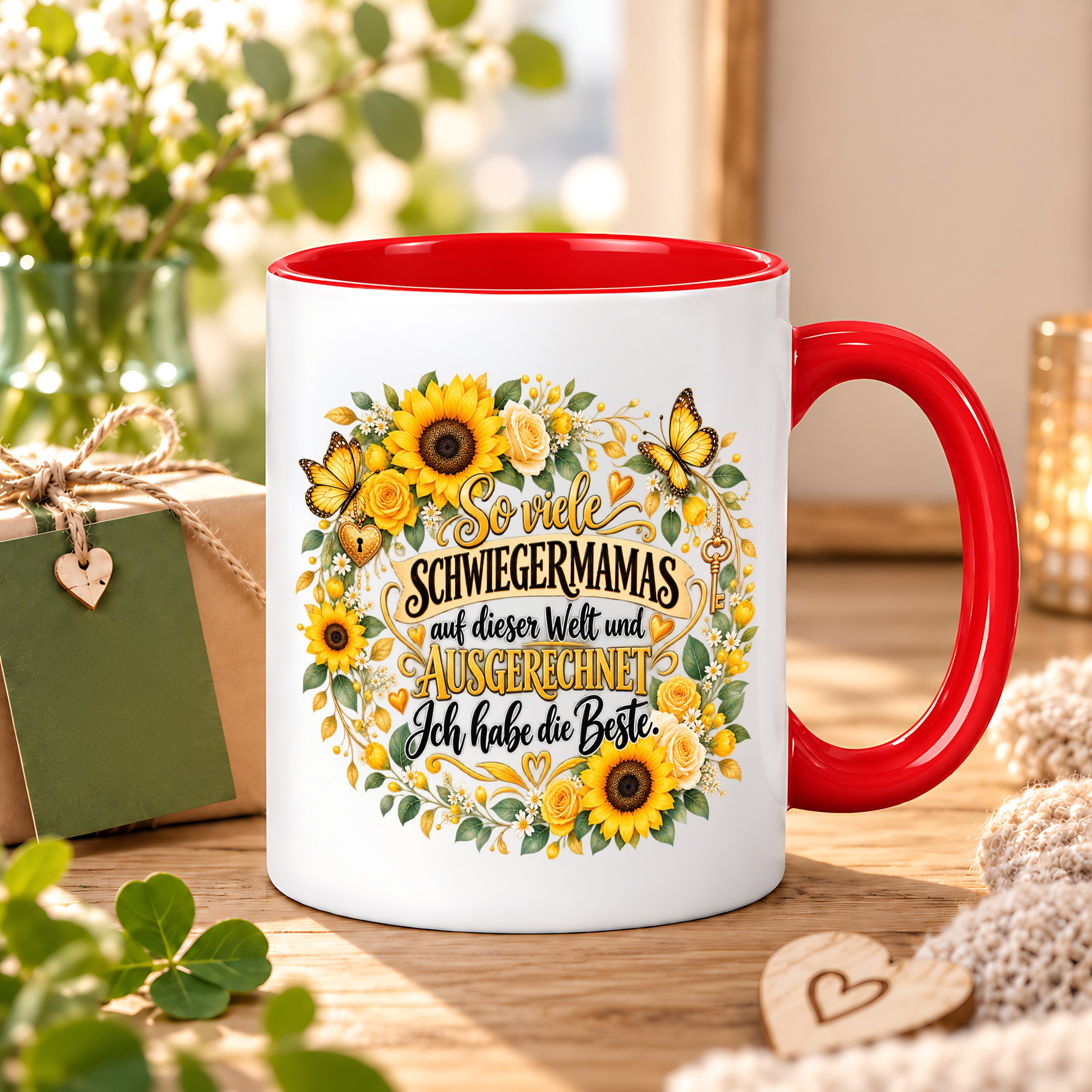 Herzbotschaft Tasse Schwiegermama – Ich habe die Beste – Geschenk