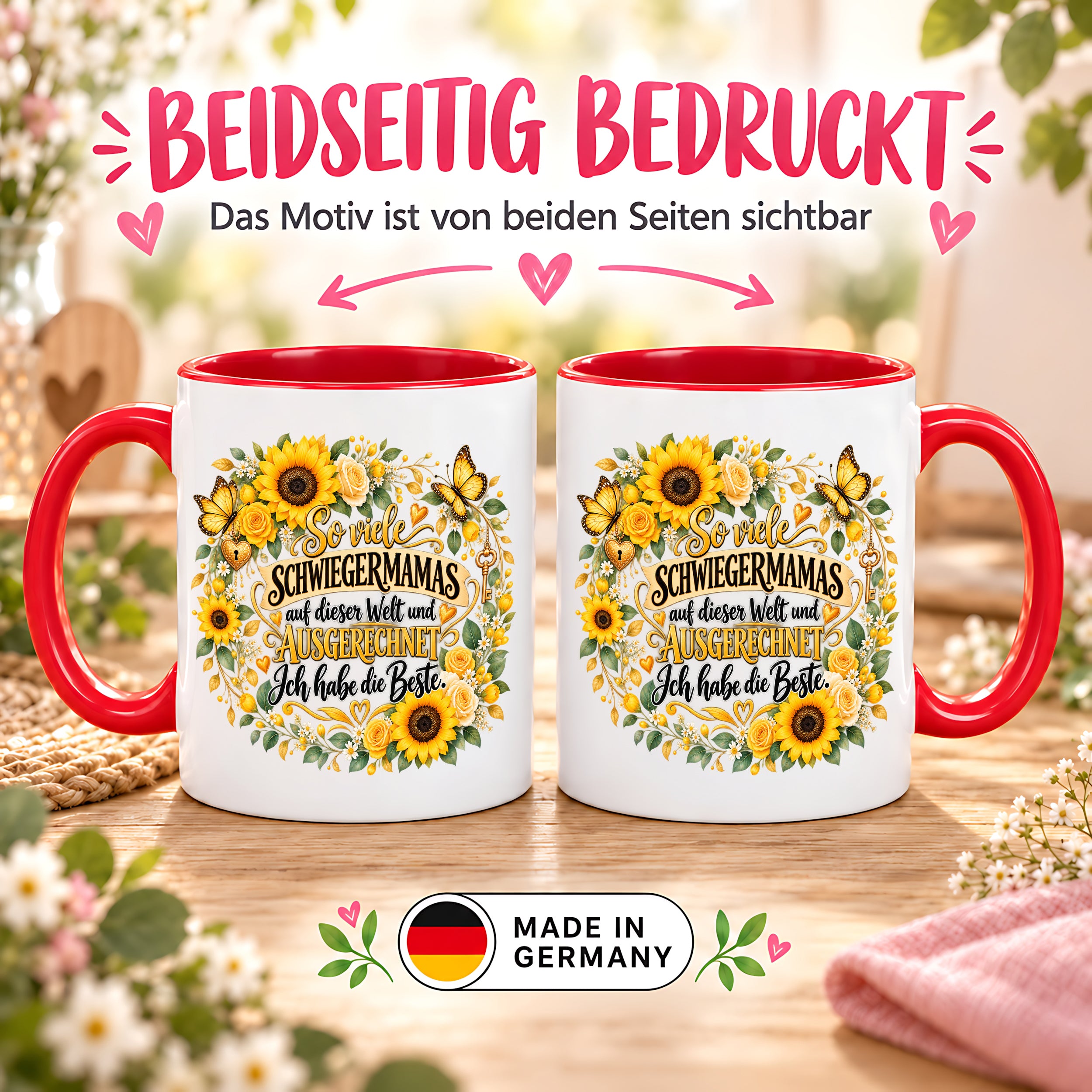 Herzbotschaft Tasse Schwiegermama – Ich habe die Beste – Geschenk