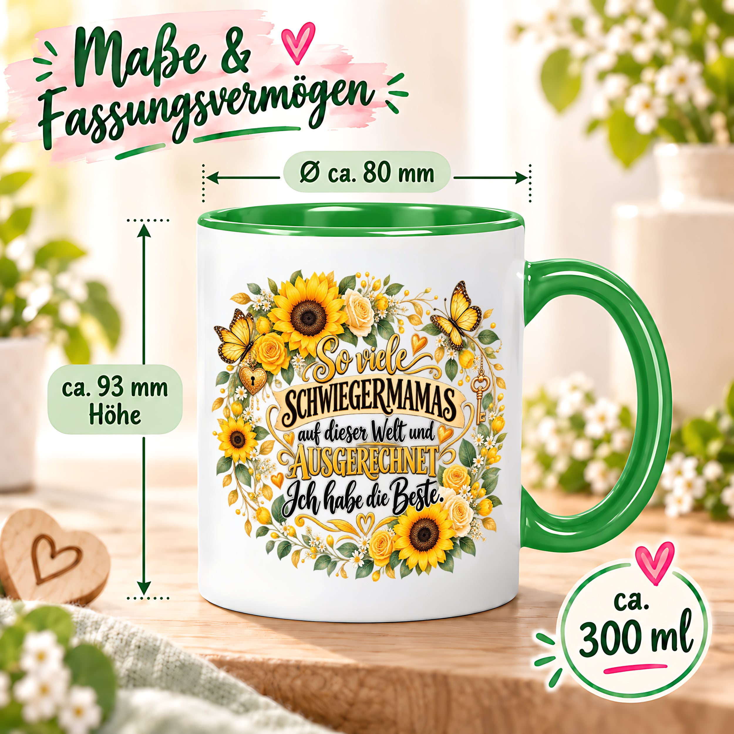 Herzbotschaft Tasse Schwiegermama – Ich habe die Beste – Geschenk