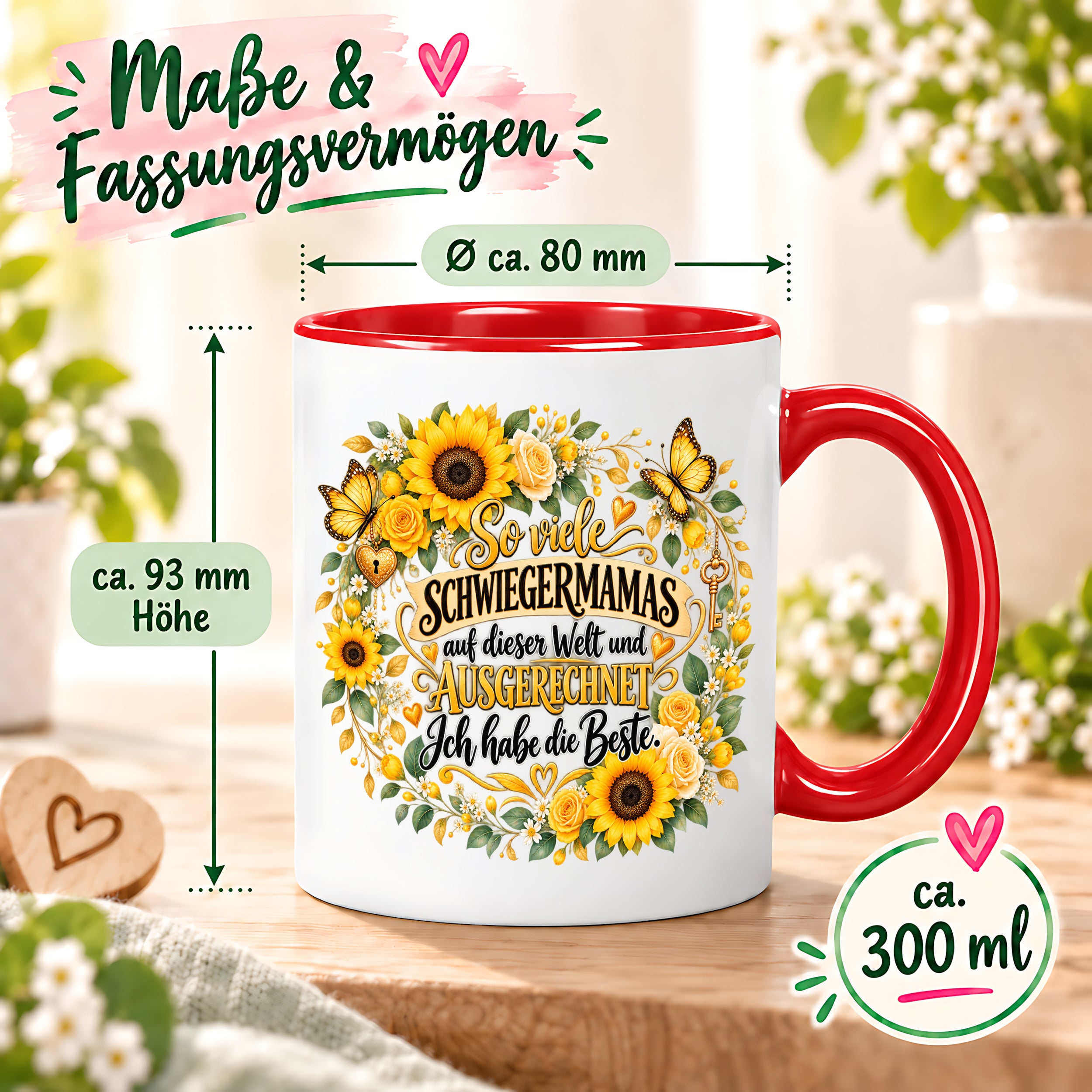 Herzbotschaft Tasse Schwiegermama – Ich habe die Beste – Geschenk