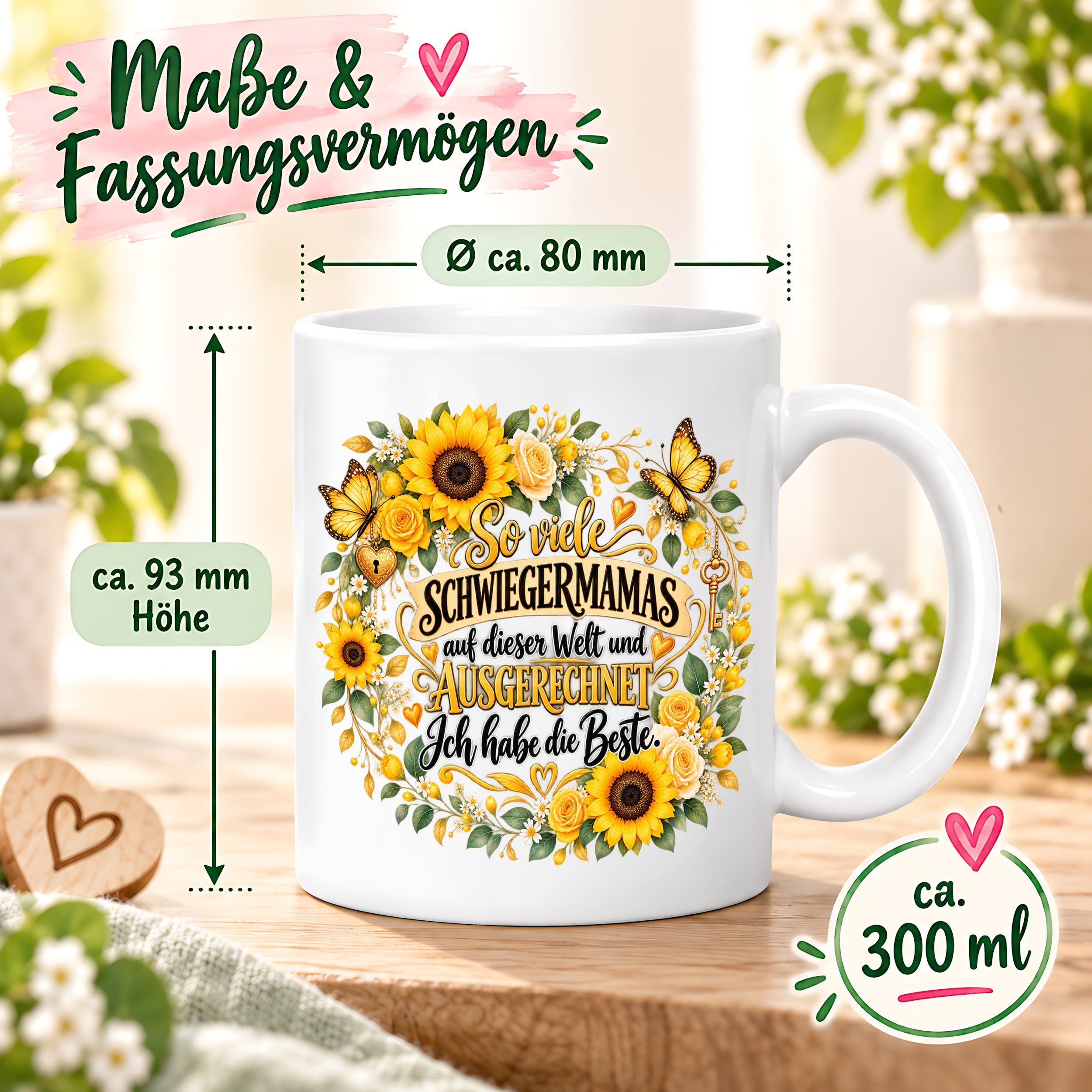 Herzbotschaft Tasse Schwiegermama – Ich habe die Beste – Geschenk