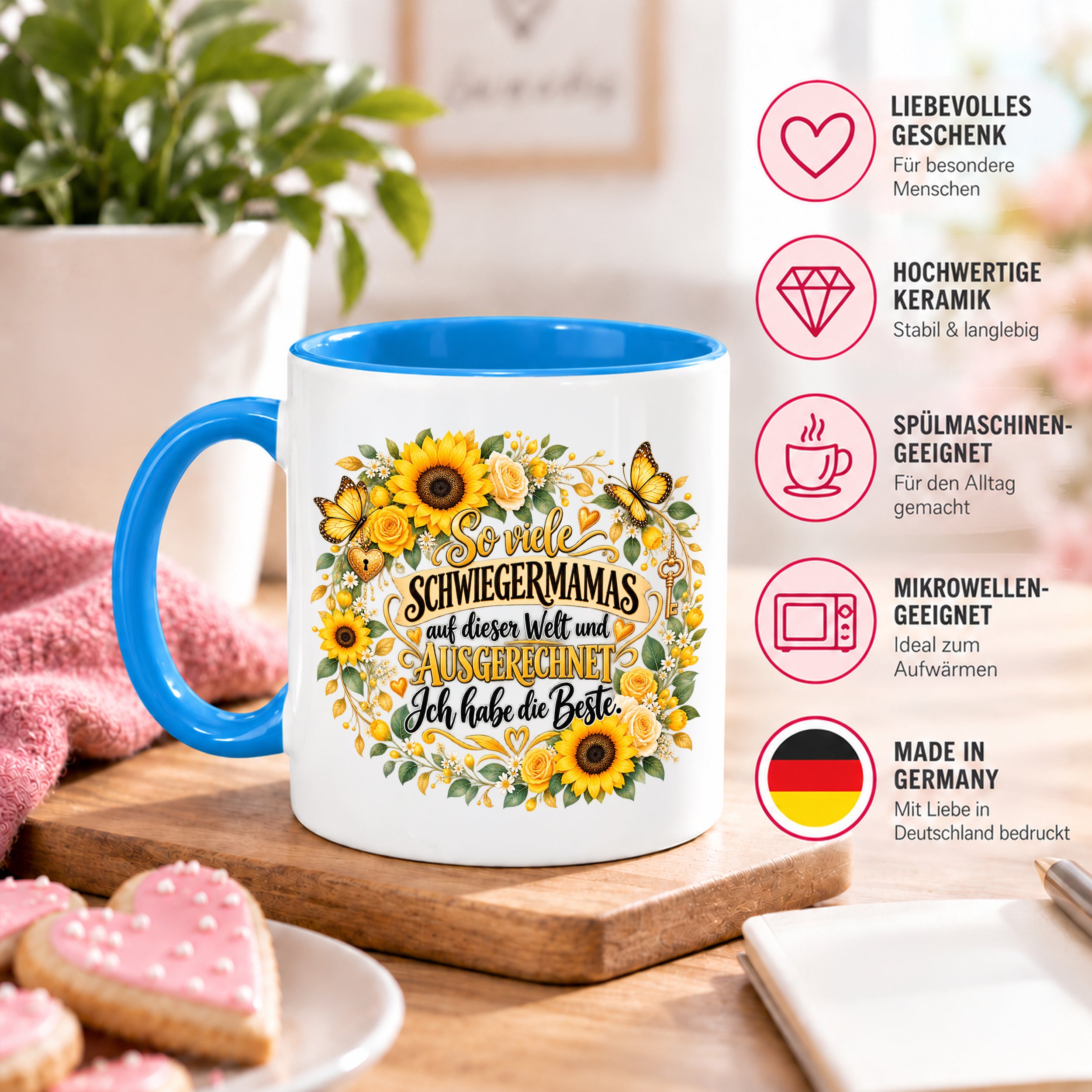 Herzbotschaft Tasse Schwiegermama – Ich habe die Beste – Geschenk