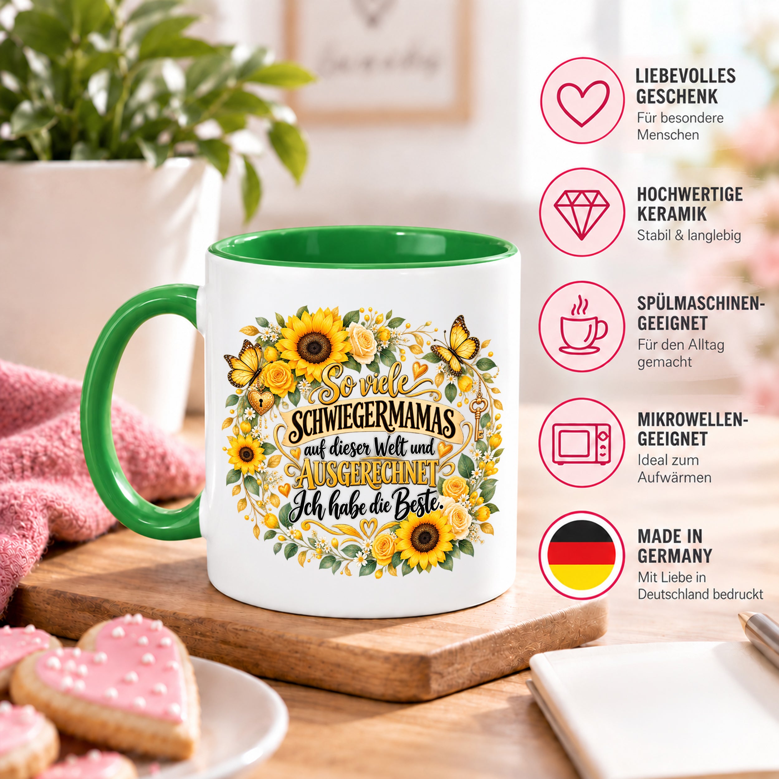 Herzbotschaft Tasse Schwiegermama – Ich habe die Beste – Geschenk
