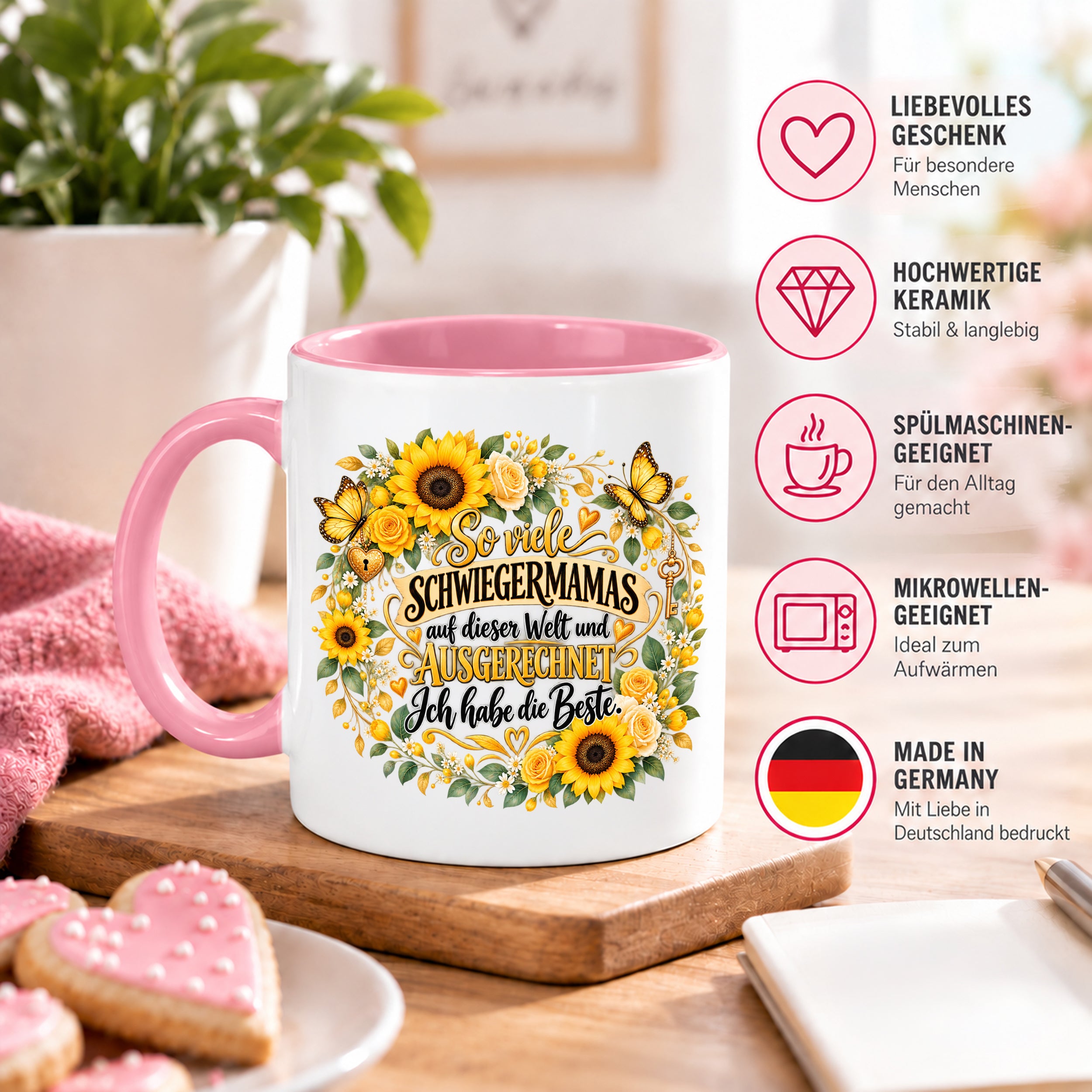 Herzbotschaft Tasse Schwiegermama – Ich habe die Beste – Geschenk