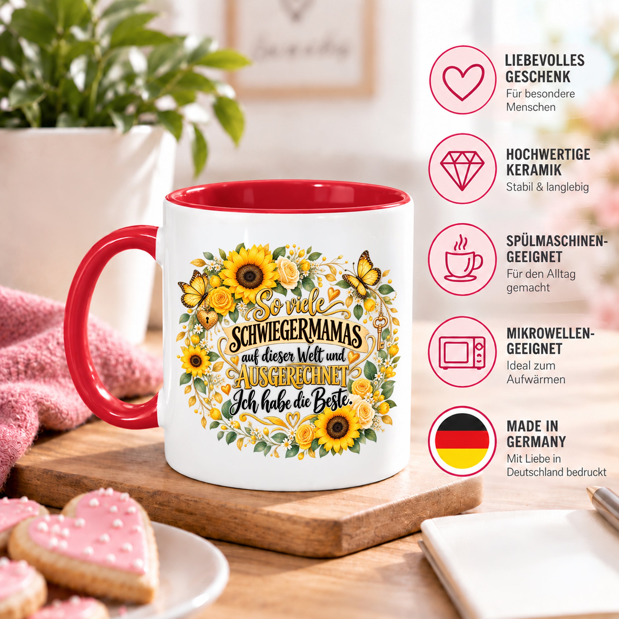 Herzbotschaft Tasse Schwiegermama – Ich habe die Beste – Geschenk