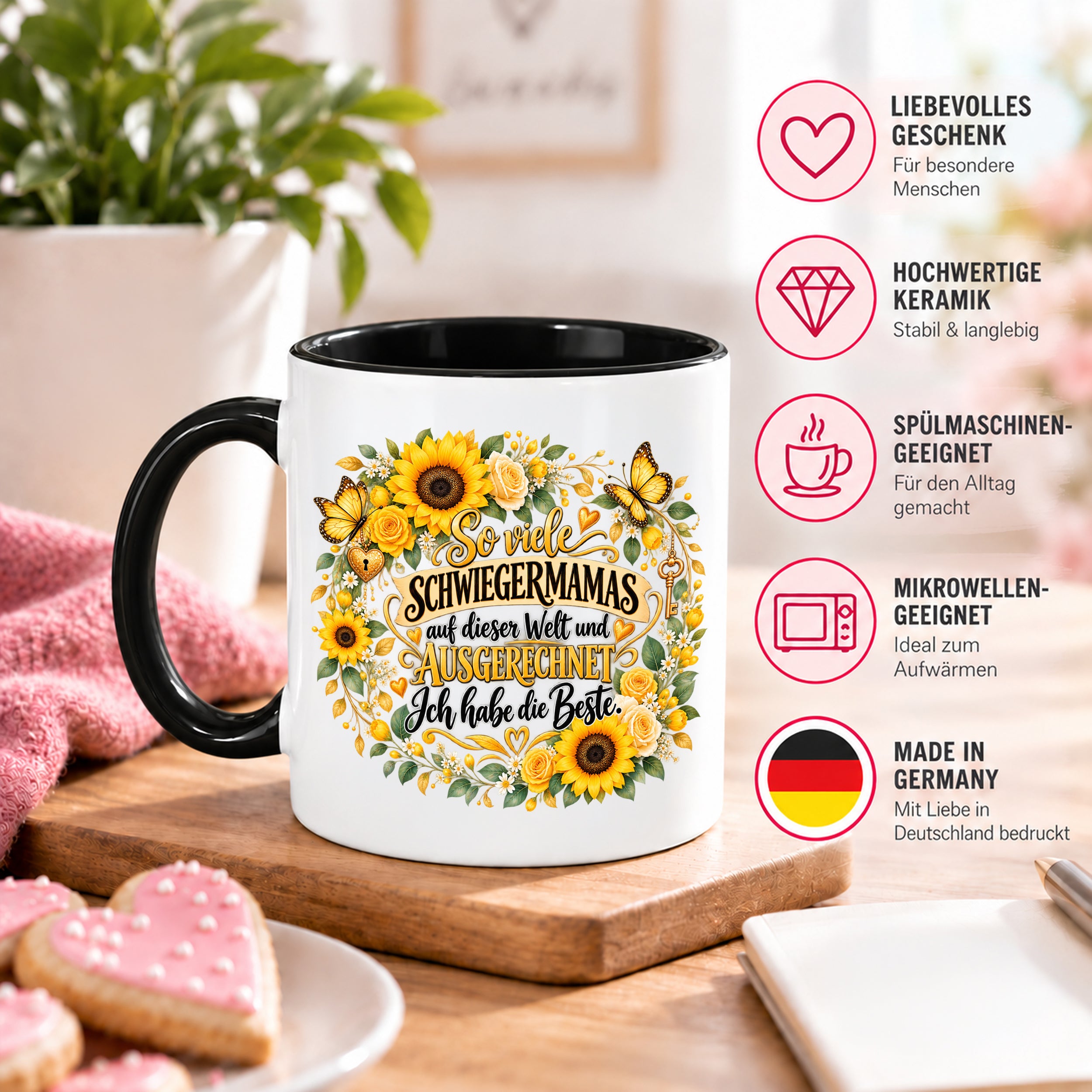 Herzbotschaft Tasse Schwiegermama – Ich habe die Beste – Geschenk