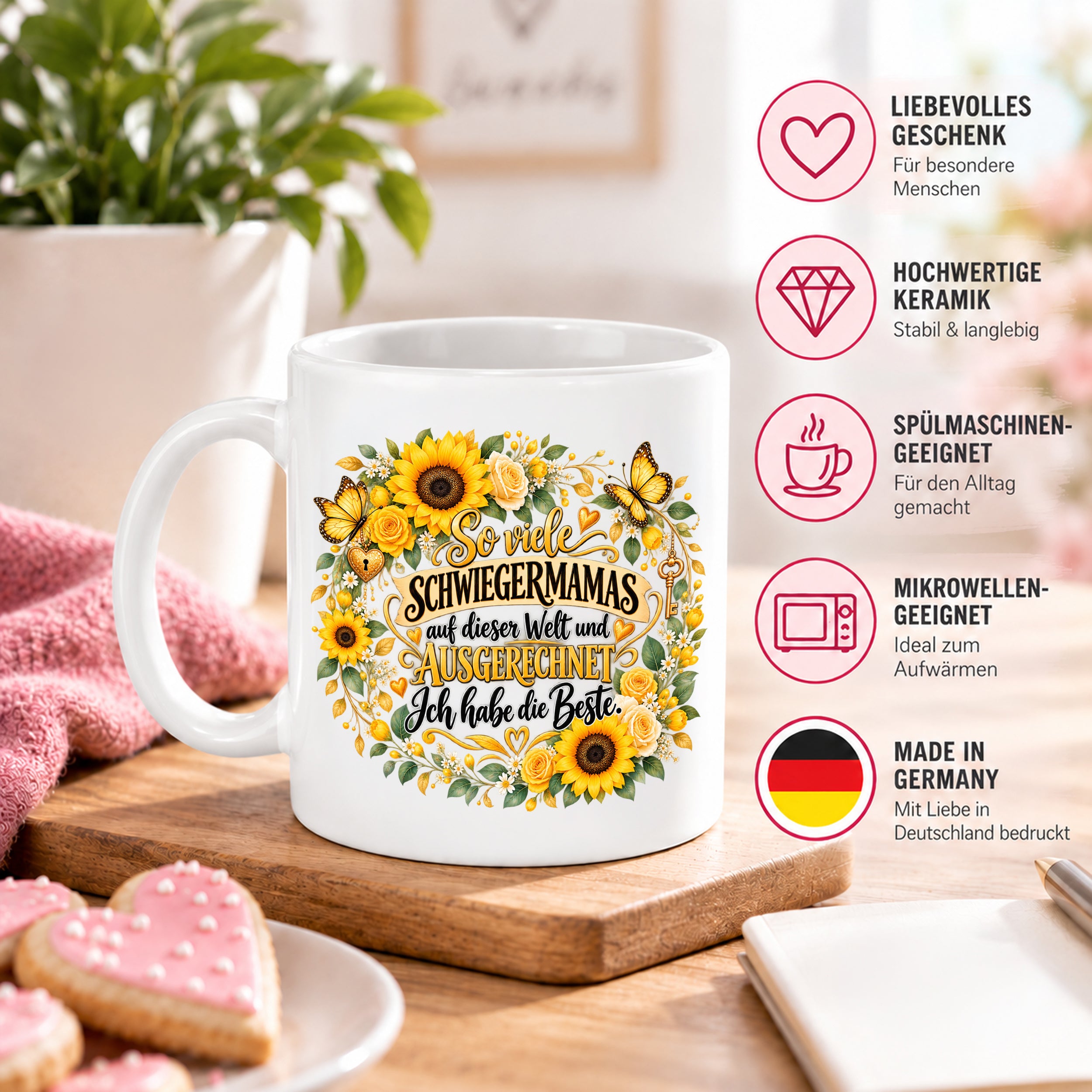 Herzbotschaft Tasse Schwiegermama – Ich habe die Beste – Geschenk