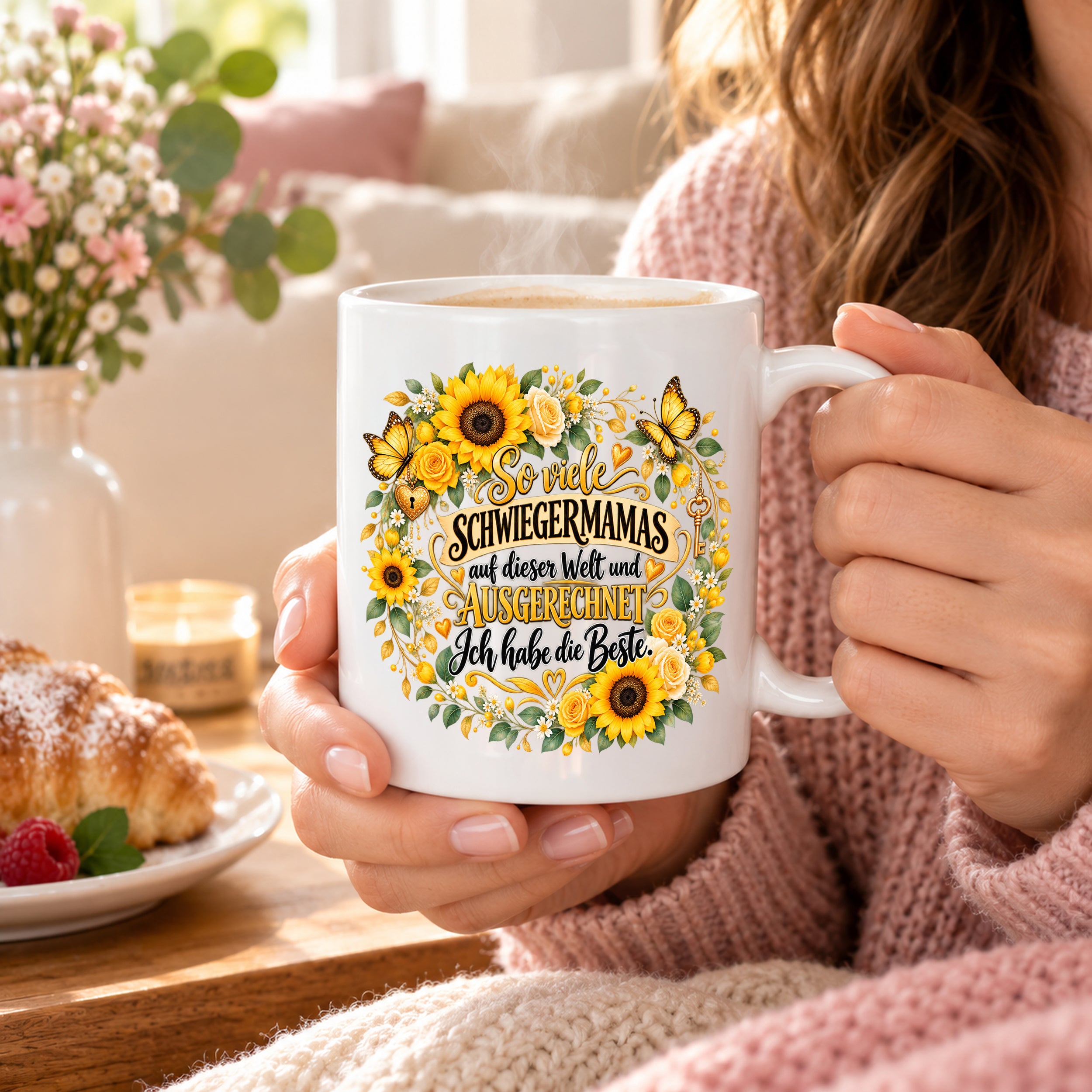 Herzbotschaft Tasse Schwiegermama – Ich habe die Beste – Geschenk