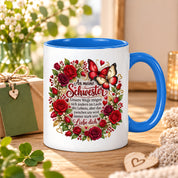 Herzbotschaft Tasse Schwester – Unsere Wege mögen sich ändern – Geschenk