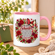 Herzbotschaft Tasse Schwester – Unsere Wege mögen sich ändern – Geschenk