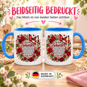 Herzbotschaft Tasse Schwester – Unsere Wege mögen sich ändern – Geschenk