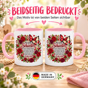 Herzbotschaft Tasse Schwester – Unsere Wege mögen sich ändern – Geschenk