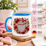 Herzbotschaft Tasse Schwester – Unsere Wege mögen sich ändern – Geschenk
