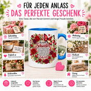 Herzbotschaft Tasse Schwester – Unsere Wege mögen sich ändern – Geschenk