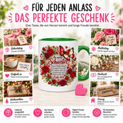 Herzbotschaft Tasse Schwester – Unsere Wege mögen sich ändern – Geschenk