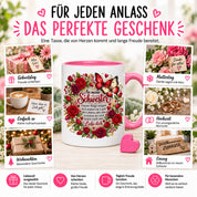 Herzbotschaft Tasse Schwester – Unsere Wege mögen sich ändern – Geschenk