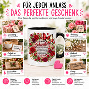 Herzbotschaft Tasse Schwester – Unsere Wege mögen sich ändern – Geschenk