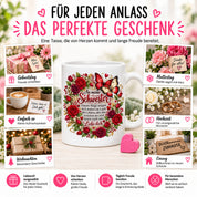 Herzbotschaft Tasse Schwester – Unsere Wege mögen sich ändern – Geschenk