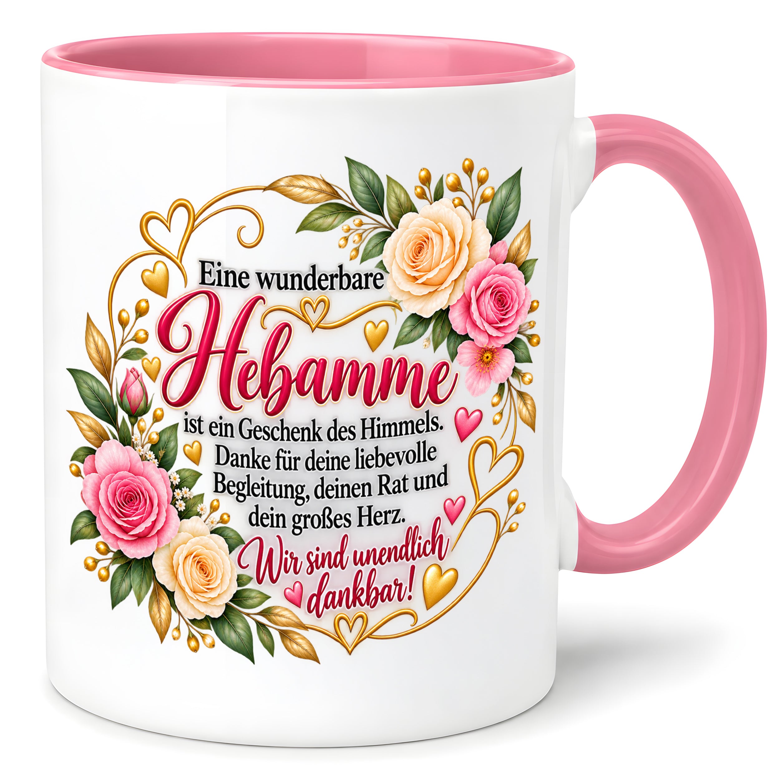 Herzbotschaft Tasse Hebamme – Geschenk des Himmels – Dankeschön Geschenk